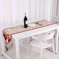 new years tablecloth christmas decoration table runner christmas double reindeer dining table cloth