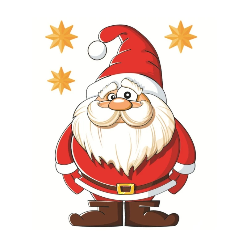 Рождественская мультяшная Наклейка на окно с Санта-Клаусом снеговиком снежинкой