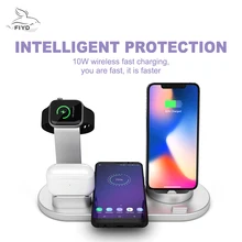 Wireless Charger Station  Fast  Charging Stand Dock for iPhone 12XS XR X 8 Apple Watch 6 5 4 3  AirPods