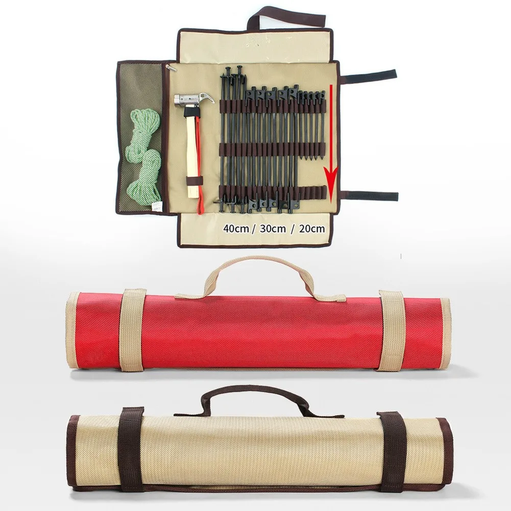 

Outdoor Equipment Storage Bags Tent Parts Hammer Wind Rope Tent Pegs Nails Folding Portable Outdoor Equipment Storage Bag