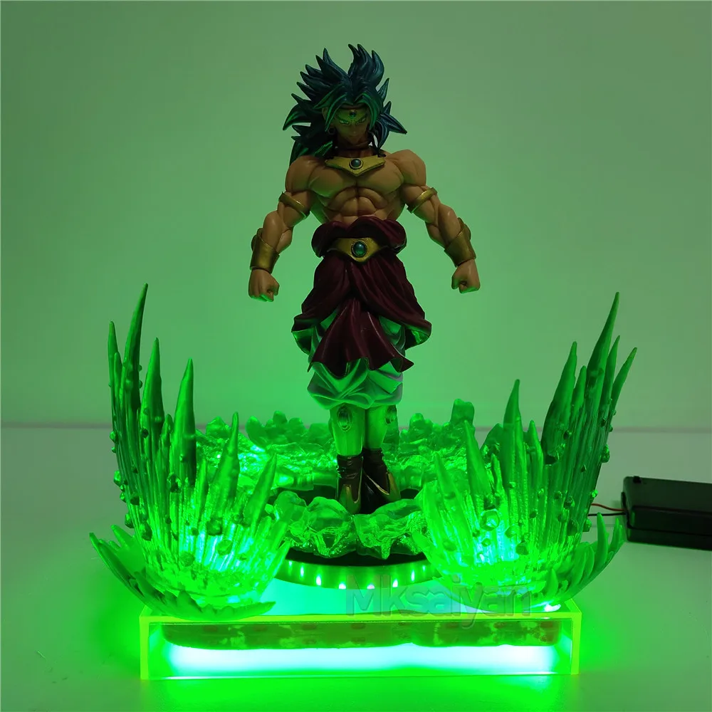 Dragon Ball Супер Broly фигурка светодиодный светильник Dragonball Broli ПВХ Модель Зеленый эффект сцены фигурки DBZ Broli игрушки Рождественский подарок