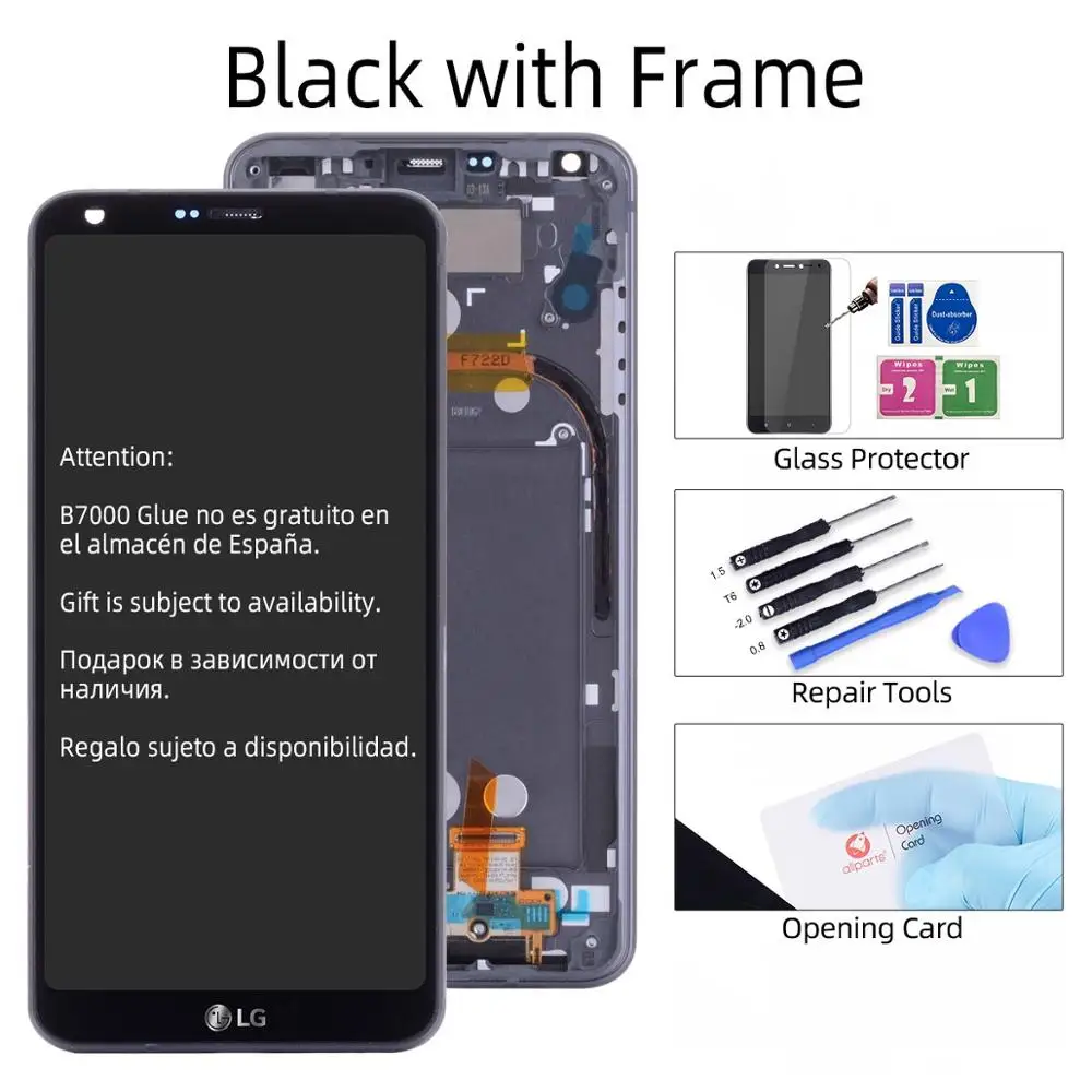 Дисплей для LG G6 ЖК-дисплей с сенсорным экраном с рамкой дигитайзер для LG G6 H870 ЖК-дисплей H873 VS998 US997 запчасти - Цвет: Black with Frame