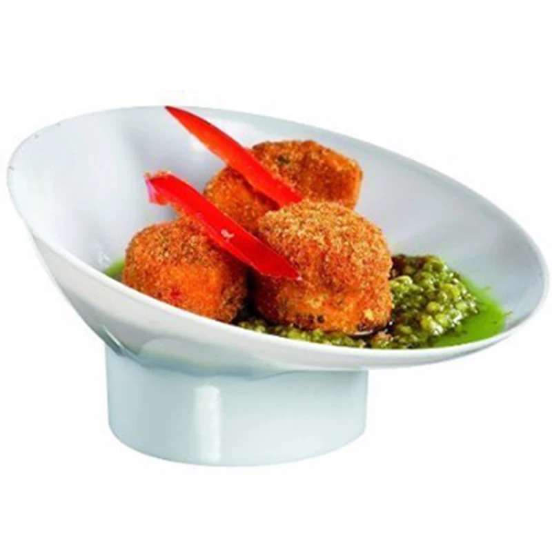 

Promotion - 10/Pack, Home Party Wedding Disposable Plastic Tableware Supplies, 90*40mm White Chef Hat Dessert Plate Dish