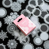 50 pcspack white lace transparent cute boxed kawaii decoration stickers planner scrapbooking stationery japanese diary stickers