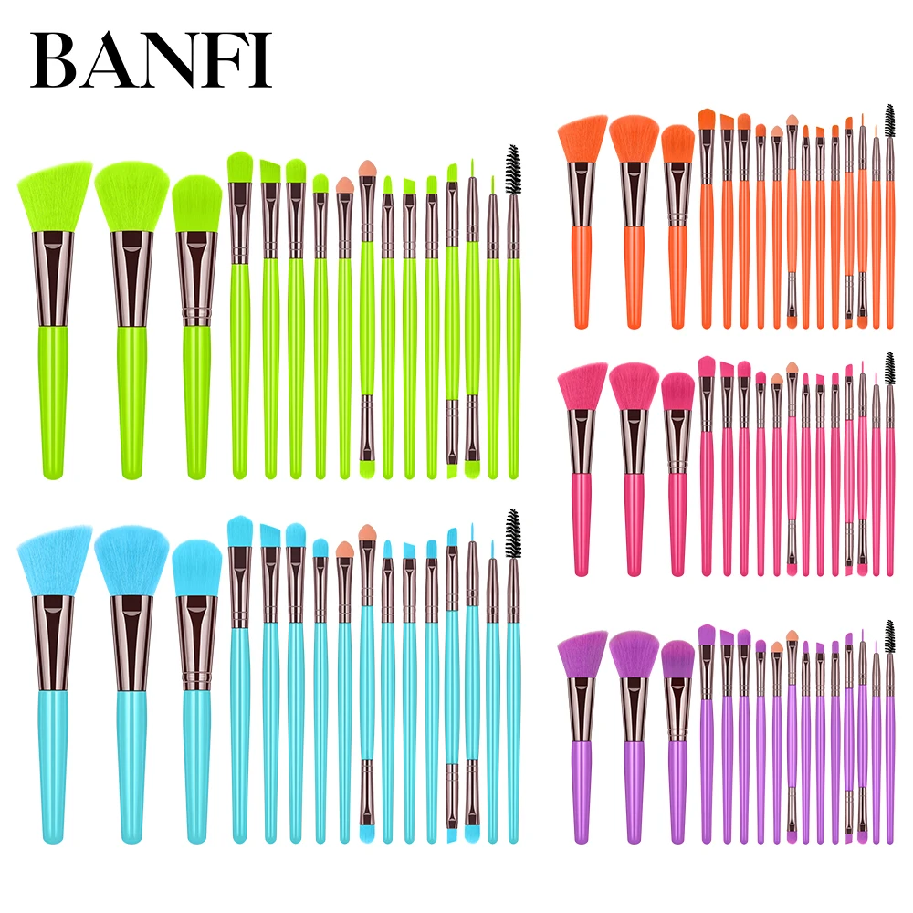 

BANFI Blue Makeup Brushes Set Cosmetics Foundation Powder Blush Solid Eyeshadow Blending Make Up Brush Beauty Tool Kit Maquiagem
