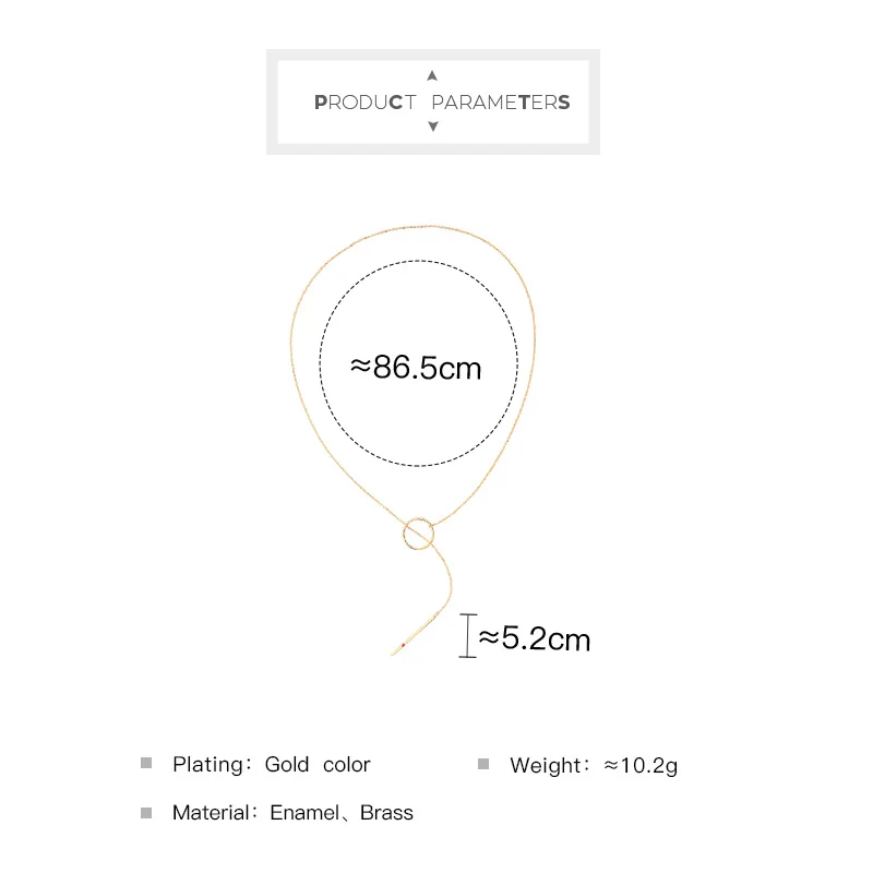 Изысканное золотое ожерелье с круглым кольцом регулируемое длинное кулоном для