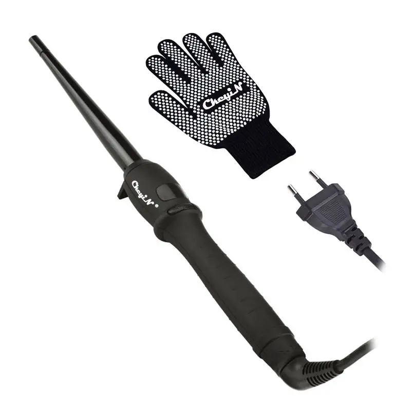 

CkeyiN Dual Voltage Hair Curler Magic Spiral LCD Display Tourmaline Ceramic Cone Curling Iron Wand Rollers Styling Tools 47