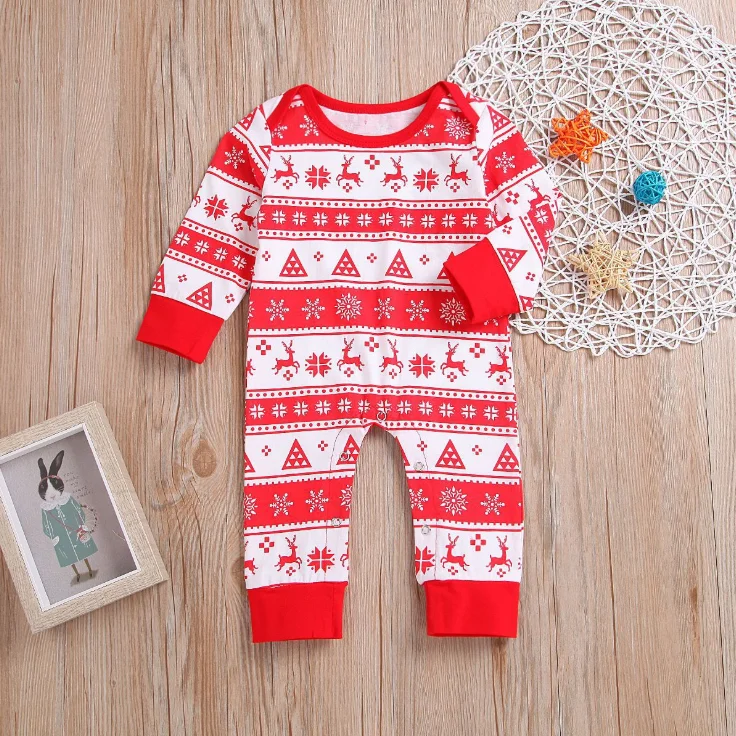 

Long-sleeved Halloween Jumpsuit Romper Round Neck Spring and Autumn Cotton Casual Christmas Cute for Baby Boy Girl