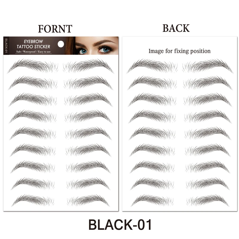 

6D Bionic Eyebrow Tattoo Sticker Hair Like Fake Eyebrow Waterproof Lasting Black Brown Natural Fake Eyebrow Sticker Cosmetics