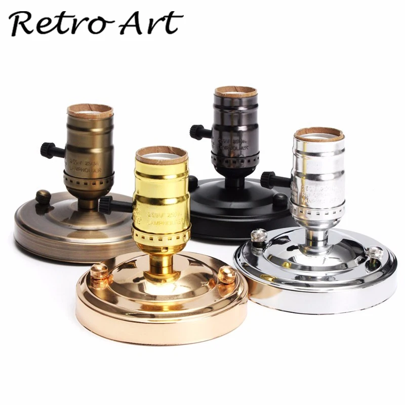 E26 E27 антикварная лампа держатель алюминиевый винтажный светильник розетка