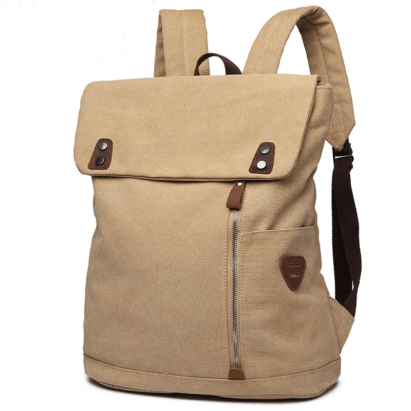 Khaki Новые холщовые рюкзаки для молодых мужчин, студенческие модные повседневные сумки для ноутбука, офиса, сумки на плечо для мальчиков-подростков, горячая Распродажа XA504ZC - Цвет: Khaki
