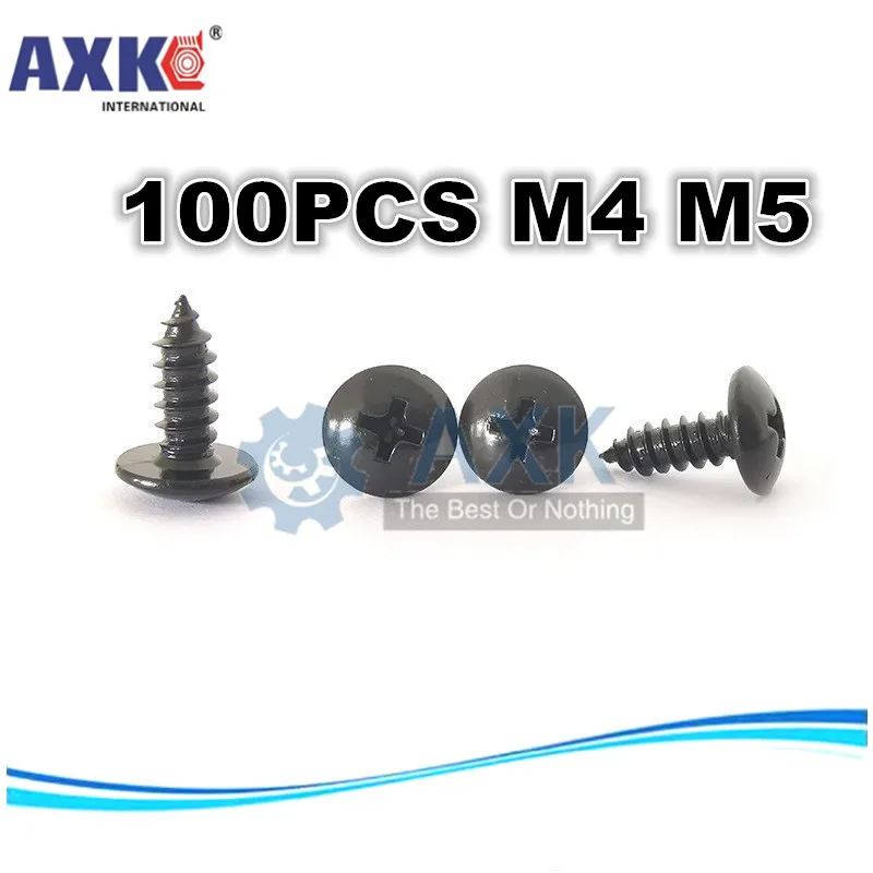 AXK Бесплатная доставка M4 M5 100 шт. Самонарезающий винт с Черной головкой| |