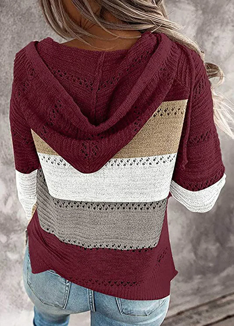 Женский джемпер с капюшоном в богемном стиле Fitshinling осенне-зимний винтажный