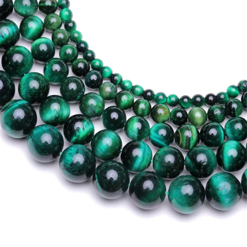 

Natural Round Green Tiger Eye Loose Bead 4/6/8/10mm for DIY Jewelry Making Bracelet Accessories