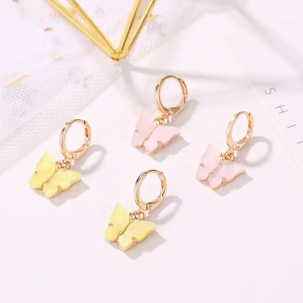 Butterfly Dangle Earrings For Women Fashion Color Luscious Korean Acrylic Drop Boho Version Jewelry I0L6 | Украшения и аксессуары