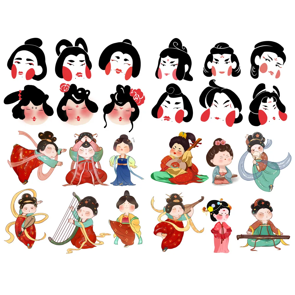 1 шт. милый Декор династии Тан для девушек эстетический книжный журнал наклейка