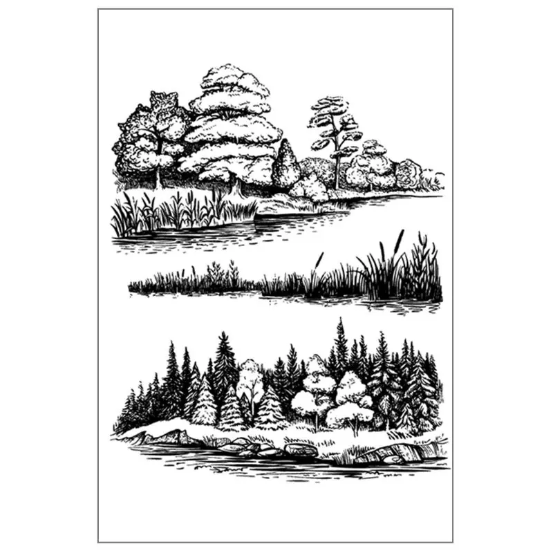 Variou Дерево Трава прозрачный штамп для скрапбукинга Прозрачная силиконовая