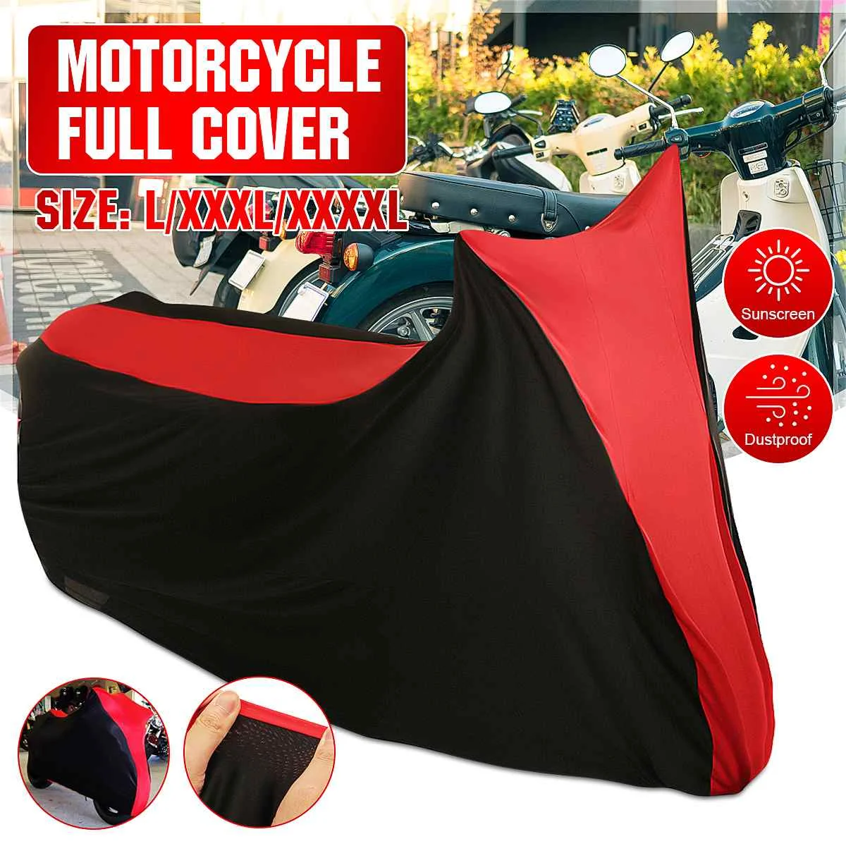 

Universal Motorcycle Covers Anti-UV Protector Cover Indoor Outdoor Bike Motor Scooter Dust-proof Sunshade Cover Elastic Fabric