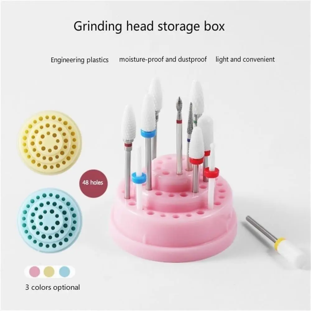 

Nail Art Transparent manicure tool Beauty Nail Drill Bits Holder 48 Holes Grinding Head Display Case Show Box