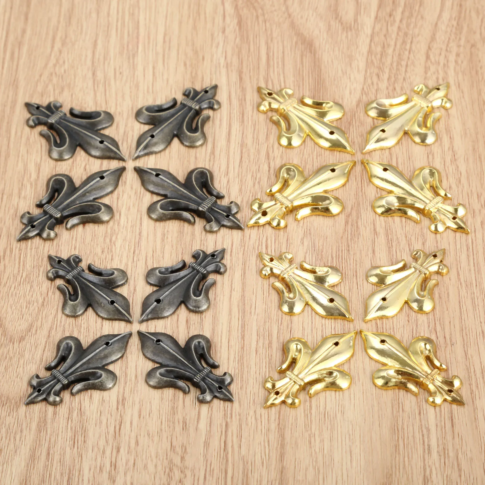 4 шт. антикварная бронзовая/Золотая мебель декоративные угловые кронштейны