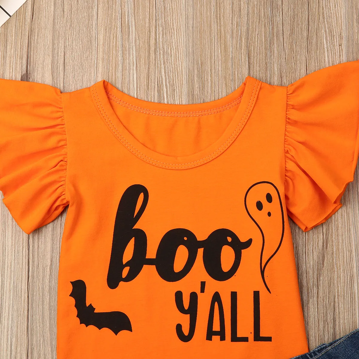 Новый детский комбинезон на Хэллоуин из 2 предметов для девочек топ джинсовые