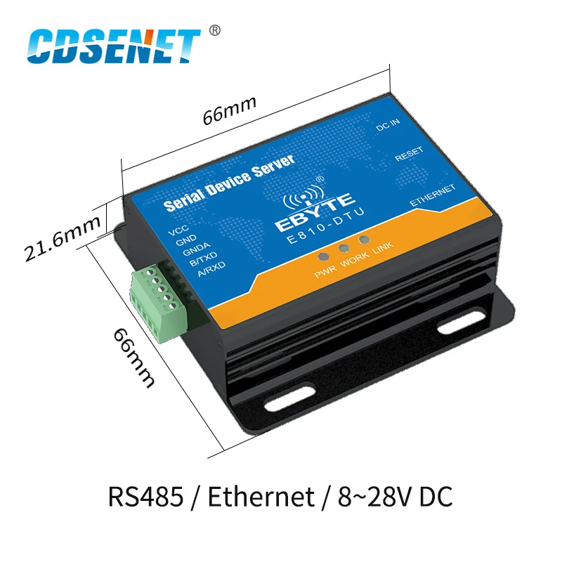 RS485 to Ethernet RJ45 Serial Port Server Wireless Transceiver Modem TCP UDP 100M Full Duplex Module Modem E810-DTU(RS485)-V2.0