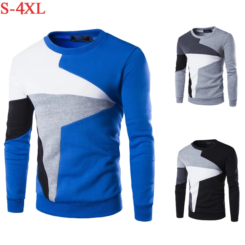 Мужской трикотажный свитер с длинным рукавом повседневный пуловер круглым