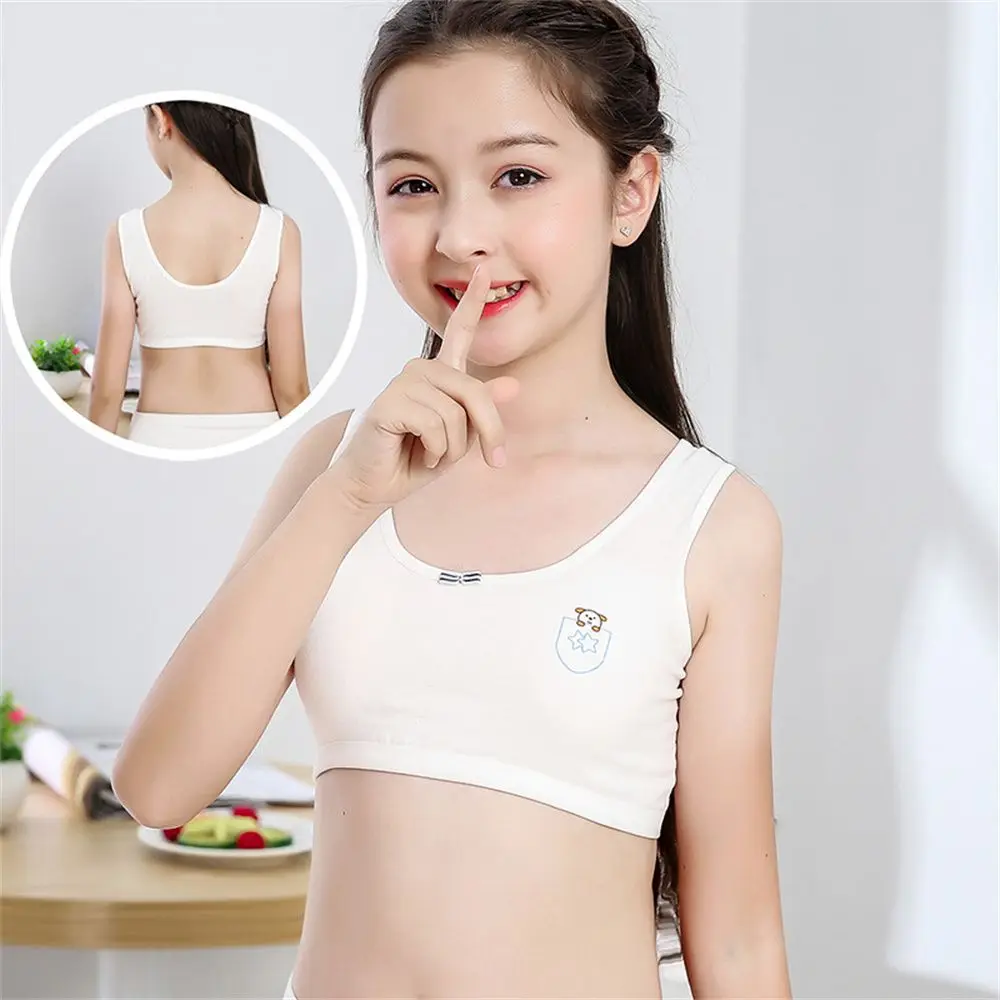 

8-16Years Teen Girls Training Bras Puberty Wireless Elastic Bra Cotton Sport Tank Tops Underwear