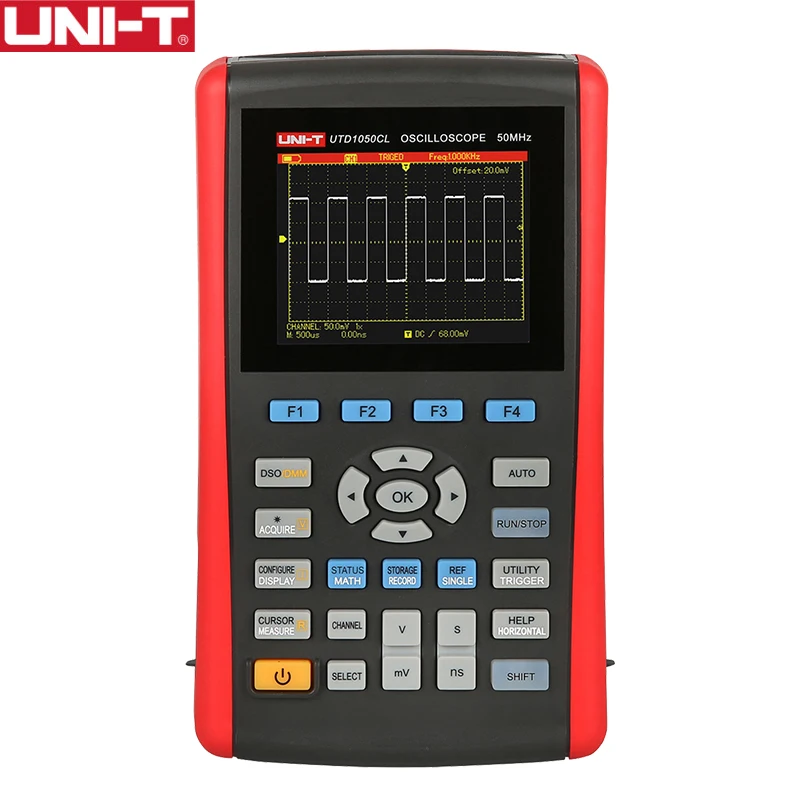 

UNI-T UTD1050CL Handheld Digital Storage Oscilloscope 3.5 Inches LCD 50MHz 2-in-1 Multimeter Voltage Current Resistance Tester