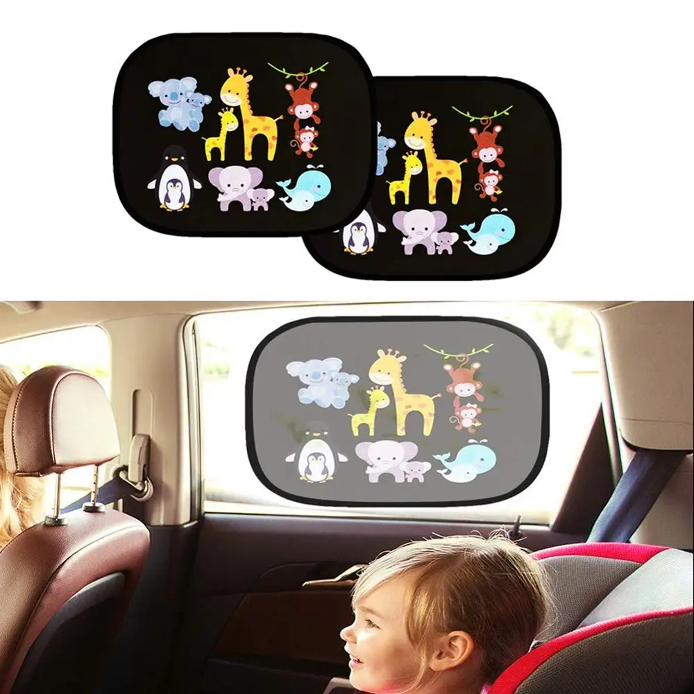 Автомобильный солнцезащитный козырек 2 шт. с мультяшным рисунком боковой для