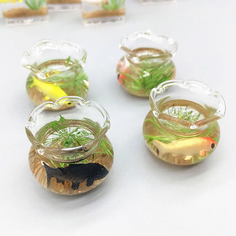 

Dollhouse 1:12 Miniature Glass Fish Tank Aquarium Mini Simulation Model DIY Doll House Home Ornaments Kids Toys