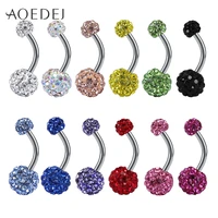 aoedej belly button rings punk hip hop trendy navel piercing multi crystal shiny gem navel surgical steel body piercing jewelry