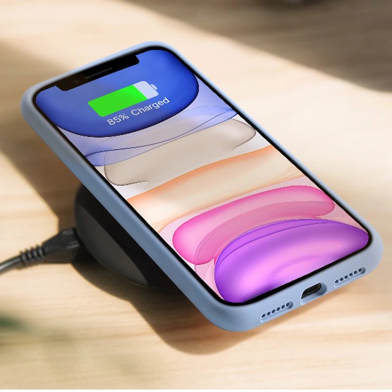Мягкий Жидкий официальный силиконовый чехол для iPhone 11 Pro Max 8 Plus микрофибра лайнер Противоударный задняя крышка для iPhone X XR Xs MAX XS