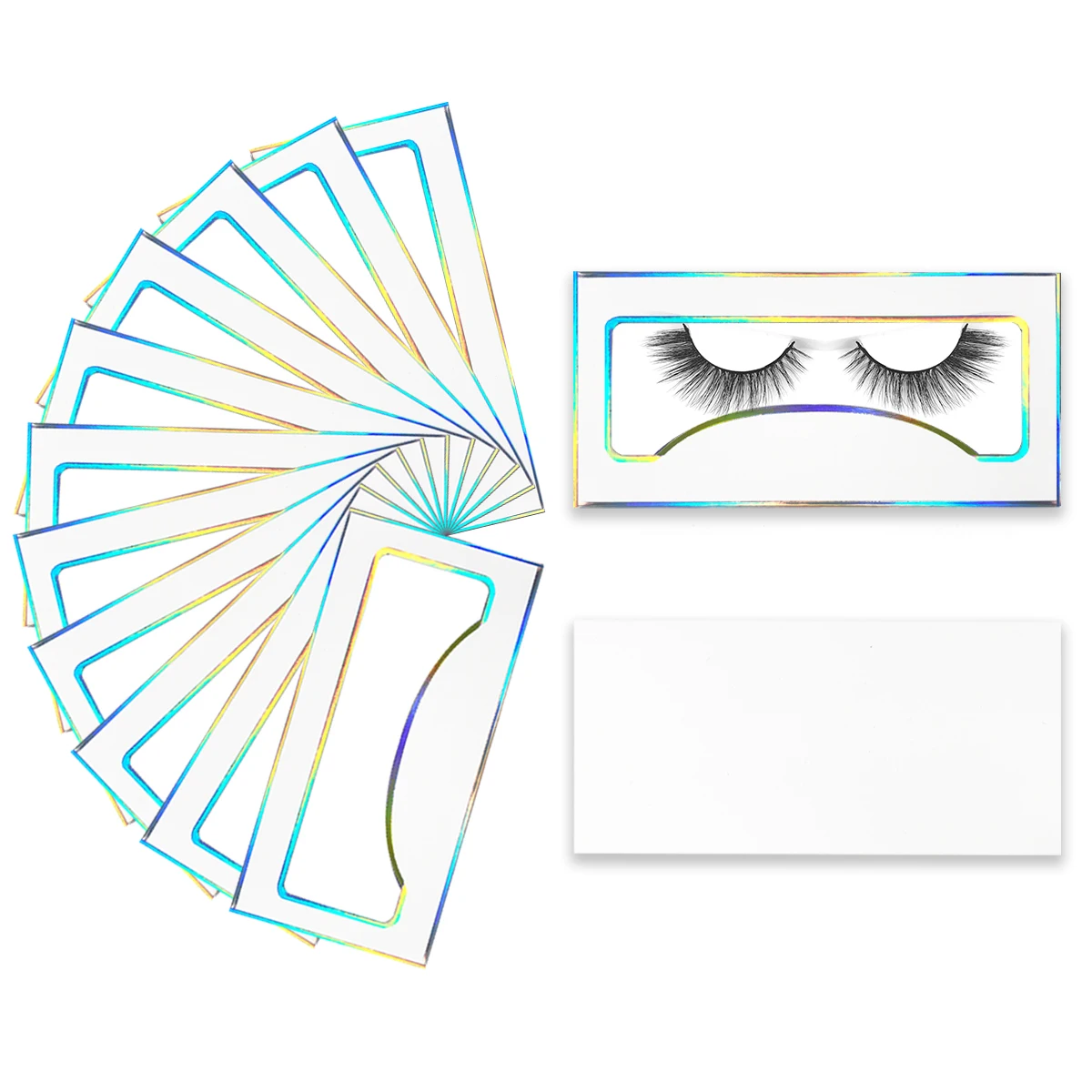 

Lash Boxes 3D Strip Natural Long False Mink Eyelashes Box Package Without Tray Custom Logo Makeup Lash Extension Supplies