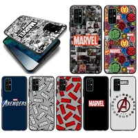 marvel logo avengers silicone cover for huawei honor 10i 10 9c 9a ru 9x 9n 9s 9 pro lite play 3e v9 black phone case