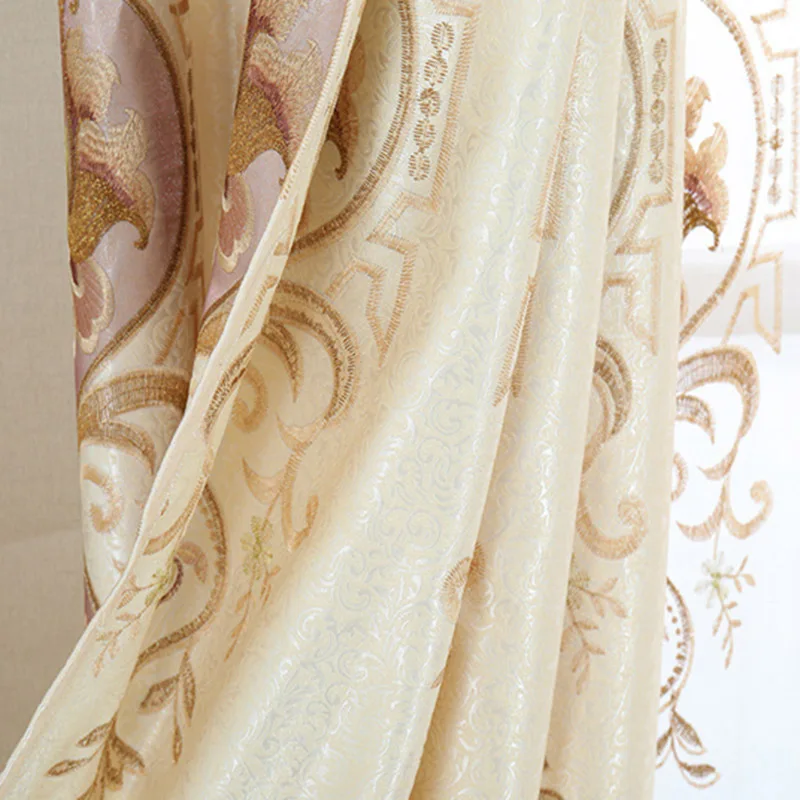 Color 2 Cloth Европейские Роскошные жаккардовые вышитые шторы rideau оккультантные шторы для гостиной, спальни, пользовательские гостиничные шторы M115#4 - Цвет: Color 2 Cloth