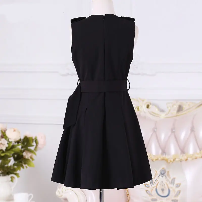 

2020 Spring and Summer New Women's Black Zipper Slim British Temperament Dress Women Dresses Student Dresses Clothing