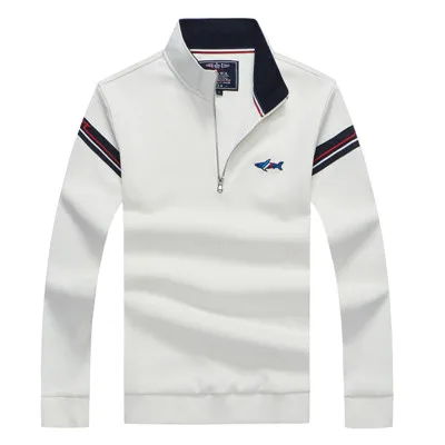 TC8825-WHITE Европейский стиль, высокое качество, бренд Tace& Shark, мужской свитер, половина молнии, водолазка, свитер, пуловер, мужские шерстяные вязаные свитера - Цвет: TC8825-WHITE