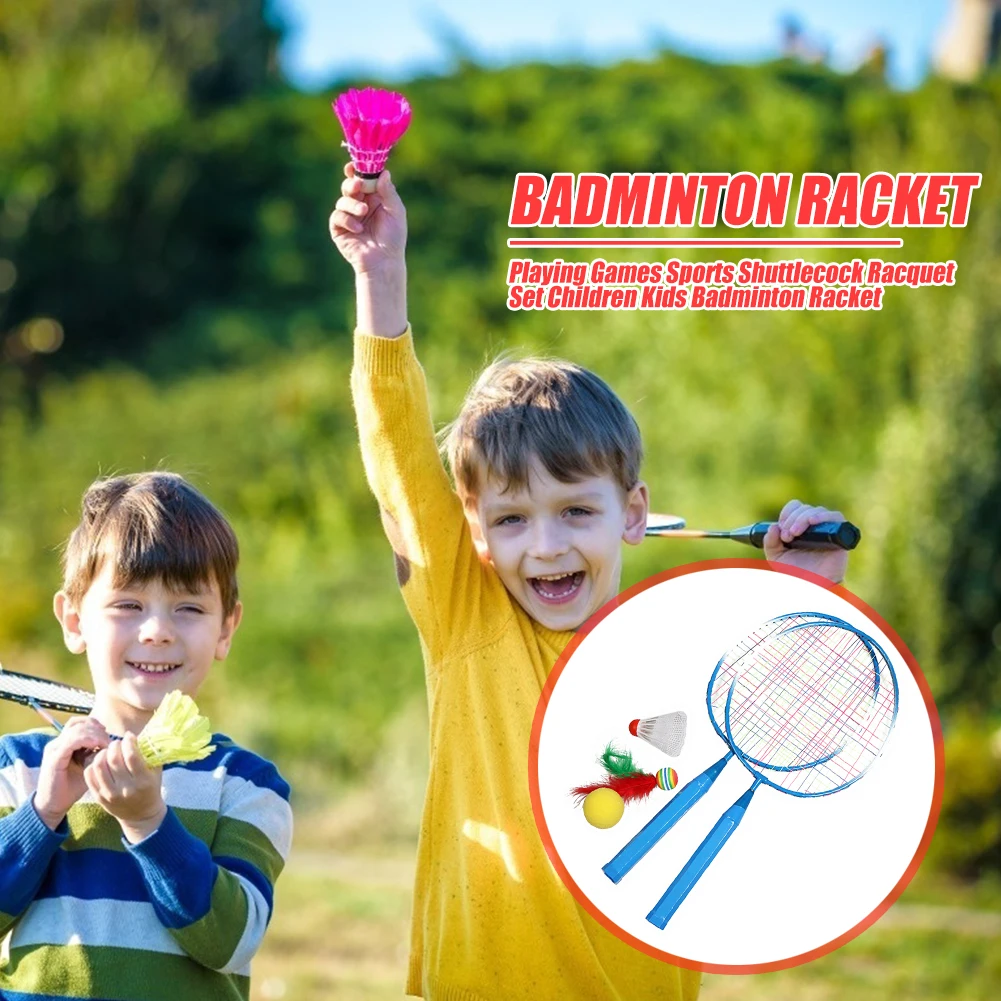 

Professional Badminton Rackets Set Casual Playing Games Sports Badminton Racket with Shuttlecock for Children Kids
