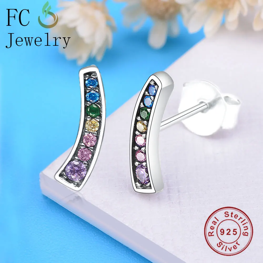 Ювелирные изделия FC из стерлингового серебра 925 пробы геометрические радужные