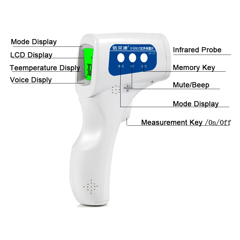 Многофункциональный цифровой термометр для детей и взрослых инфракрасный лба