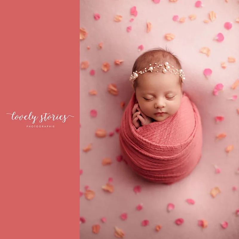 Accesorios de fotograf&iacute;a para beb&eacute;, tocado con cuentas de perlas en 7 colores, diadema para estudio de fotograf&iacute;a, accesorios para sesi&oacute;n de fotos de reci&eacute;n nacido, sombreros para ni&ntilde;a-1