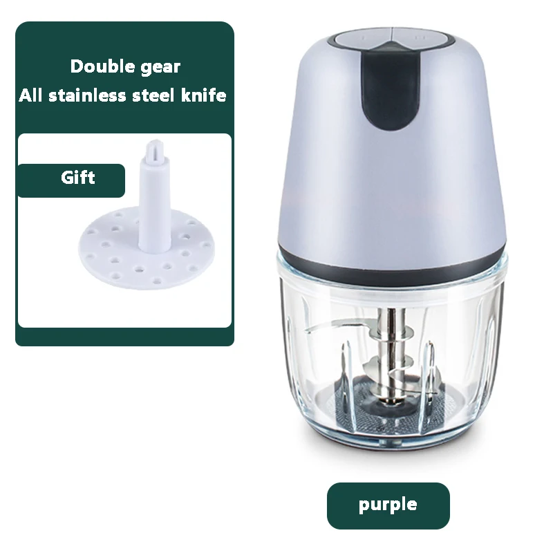 

Electric Kitchen Chopper Garlic Masher Meat Grinder 70W 300ml Capacity Mini Food Garlic Vegetable Chopper Crusher Rechargeable