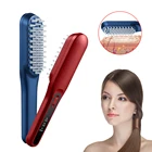 Гребень для роста волос Электрический лазерный массаж головы RF красный синий светильник для лечения выпадения волос EMS вибрационная щетка для волос Расслабляющая кожа головы