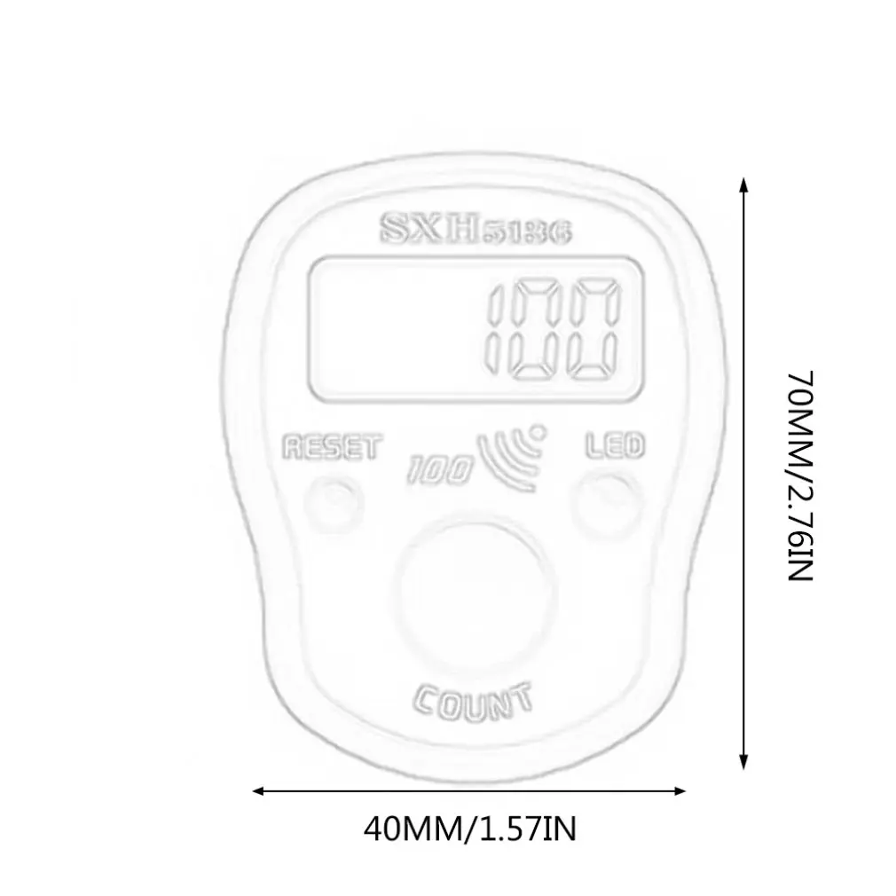 1PC New Stitch Marker Row Finger Counter LCD Digital Display With Light For Mountaineering outdoor sports Hands Accessories