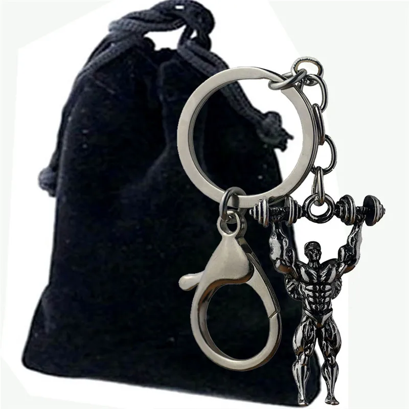 Гантели мышцы человек брелок Тяжелая Атлетика Фитнес брелки для автомобиля