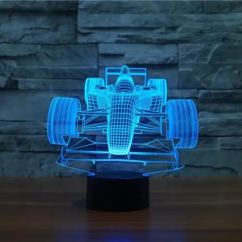 

Auto 7-Color Changing Racing Car 3D Illusion LED Night Light Smart Touch USB Table Lamp Gift Decorative Light