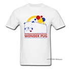 Wonder Pug Футболка мужская забавная футболка с круглым вырезом Топы с героями мультфильмов рубашки с коротким рукавом Дешевые Чистый хлопок Повседневные Топы И Футболки Лето Новинка