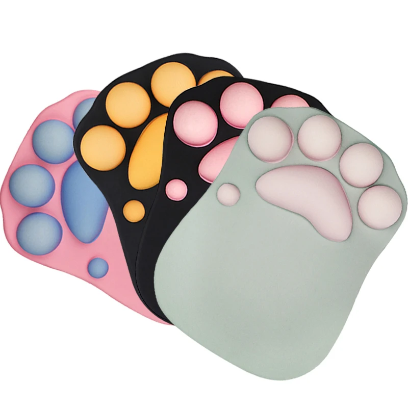 

3D Mouse Pad Soft Silicone Cute Cat Paw Mouse Mat Memory Foam Wrist Rests Cushions Mousepad for kids Laptop Computer Mousepad