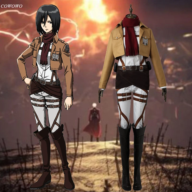 

Anime! Attack on Titan Mikasa Ackerman Training Corps Coat Shirt Pants Uniform Shingeki no Kyojin Cosplay Costume Custom-made
